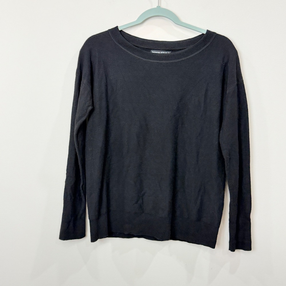 Banana Republic Women Wool Cashmere Italian Yarn Filpucci Small Sweater Black